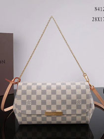 Louis vuitton original damier azur favorite mm N41275 white