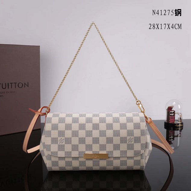 Louis vuitton original damier azur favorite mm N41275 white