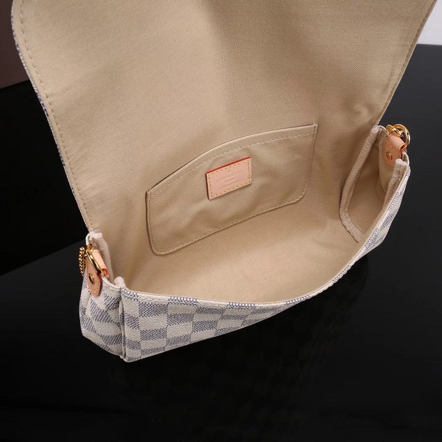 Louis vuitton original damier azur favorite mm N41275 white