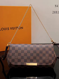 Louis vuitton original damier ebene favorite mm N41129 brown 