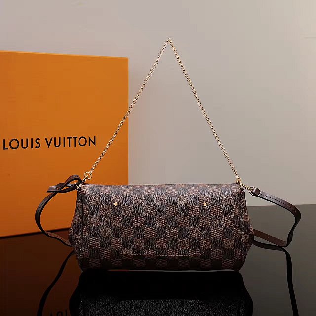 Louis vuitton original damier ebene favorite mm N41129 brown 