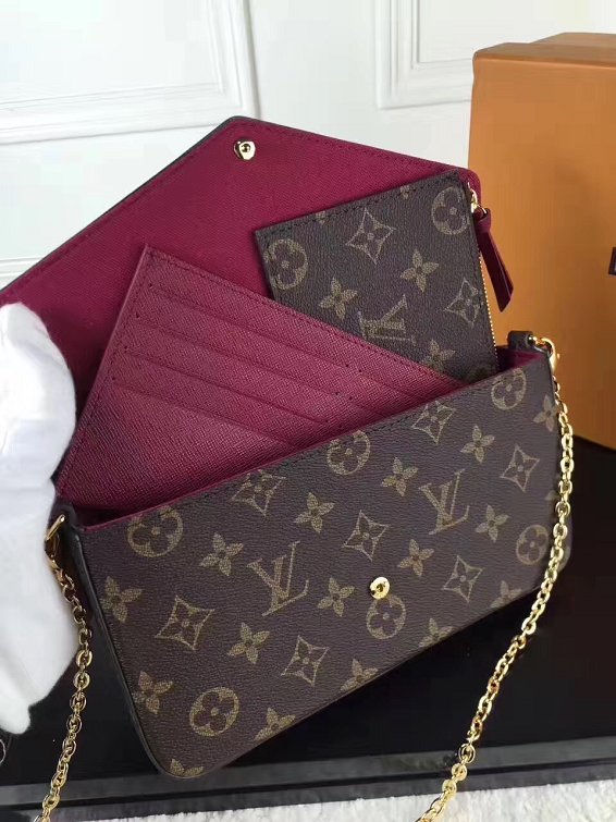 Louis vuitton original monogram canvas pochette felicie M61276