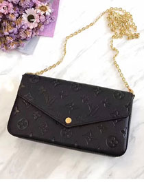 Louis vuitton original monogram empreinte pochette felicie M64064 black