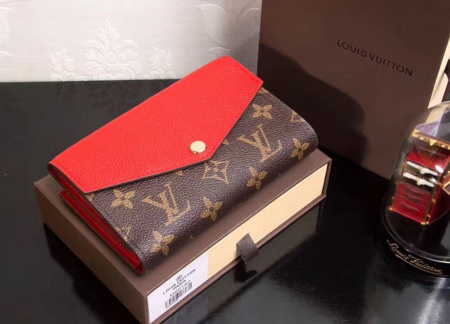 Louis Vuitton monogram canvas pallas wallet M60140 red