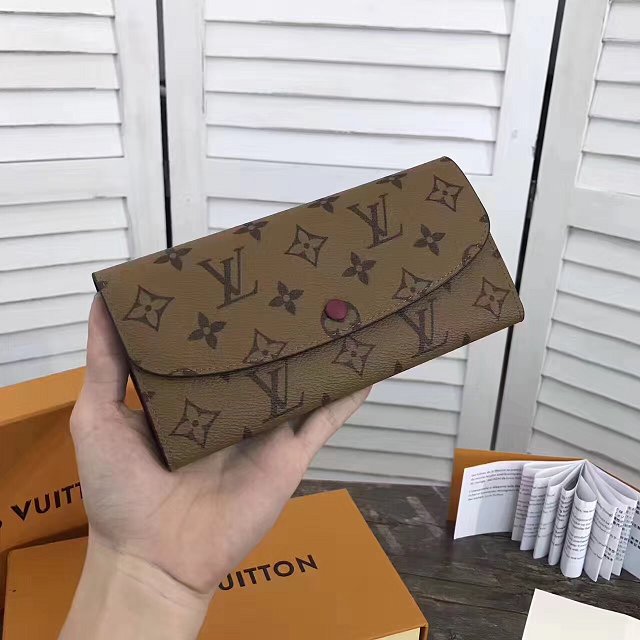 Louis Vuitton monogram reverse emilie wallet m60696 burgundy