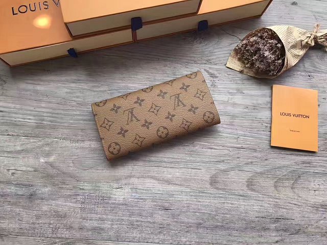 Louis Vuitton monogram reverse emilie wallet m60696 pink