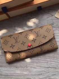 Louis Vuitton monogram reverse emilie wallet m60696 red