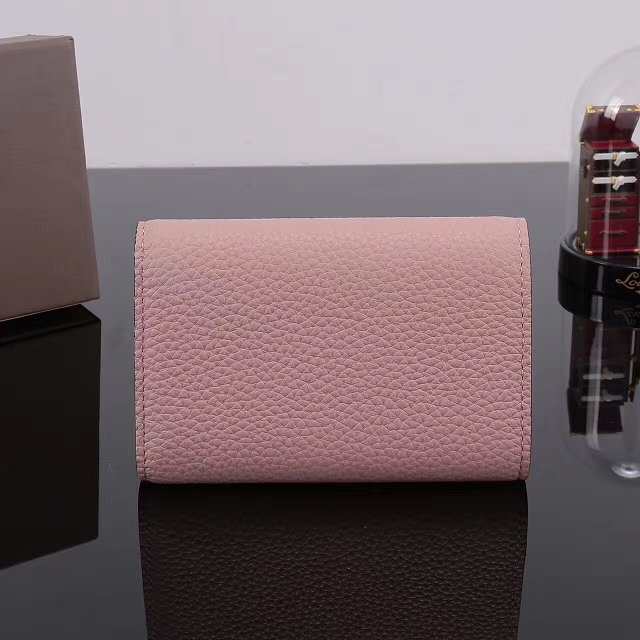 Louis vuitton calfskin capucines compact wallet M62156 pink