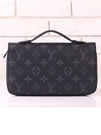 Louis vuitton damier canvas zippy wallet M61698 black