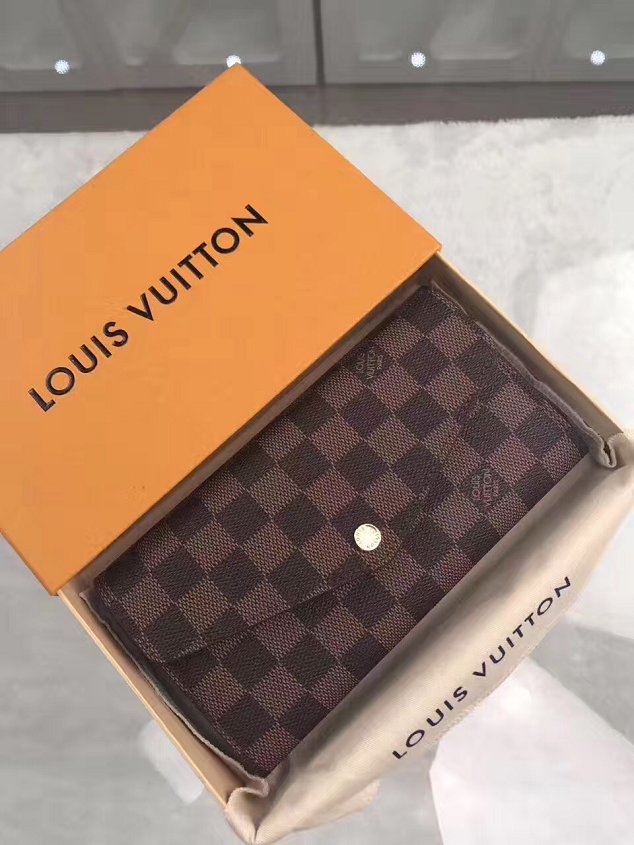 Louis vuitton damier ebene sarah wallet N63209