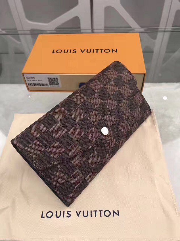 Louis vuitton damier ebene sarah wallet N63209