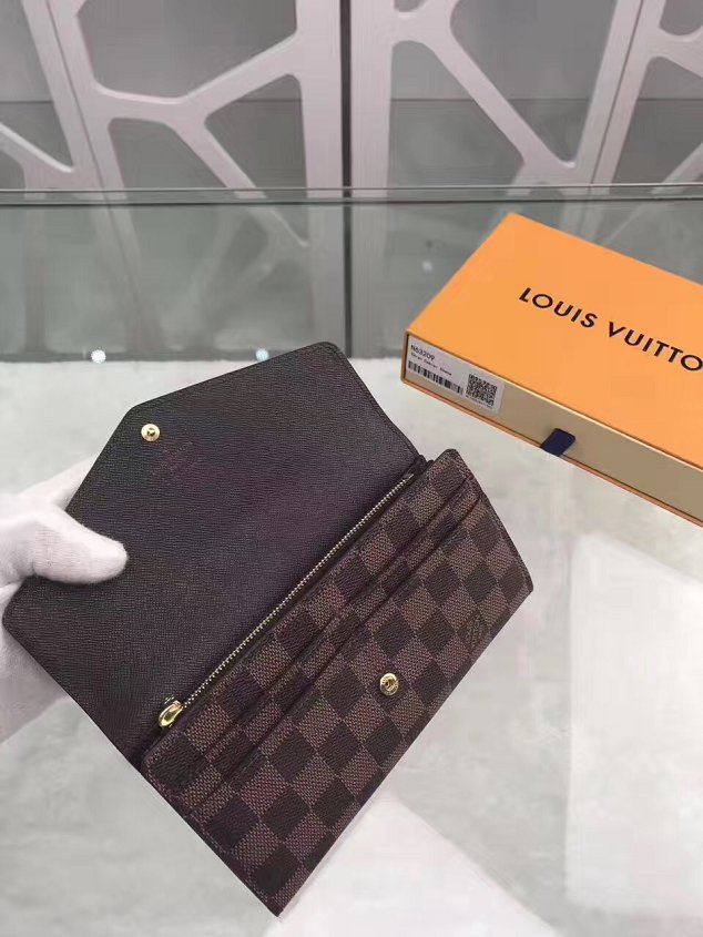 Louis vuitton damier ebene sarah wallet N63209