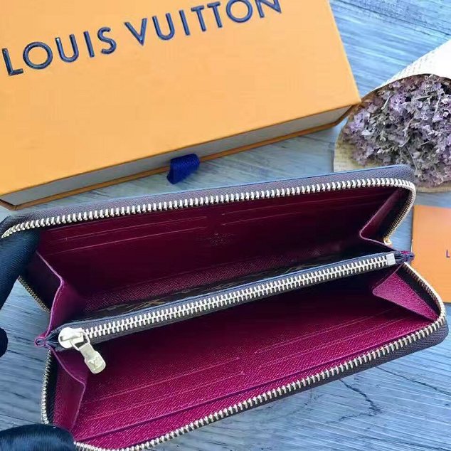 Louis vuitton monogram canvas clemence wallet m60742 burgundy