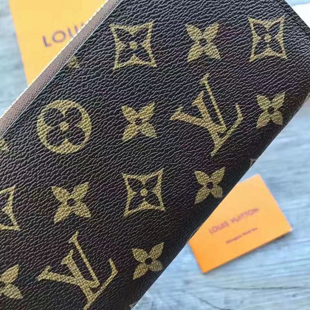 Louis vuitton monogram canvas clemence wallet m61298 orange