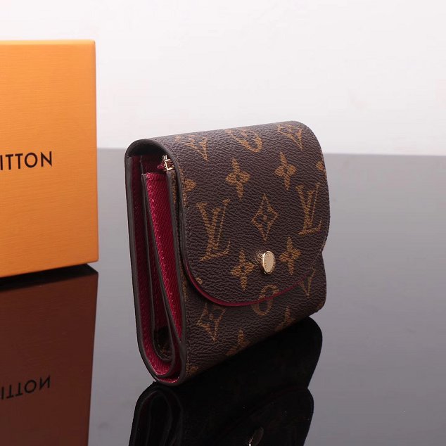 Louis vuitton monogram canvas helene wallet M62036 rose red