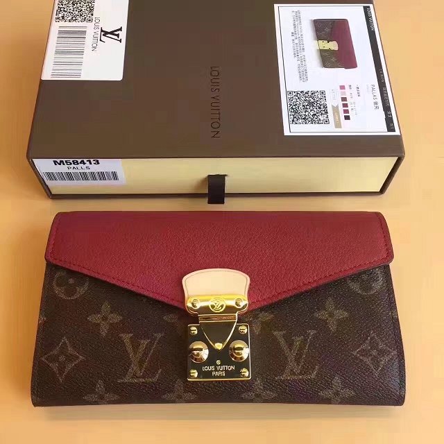 Louis vuitton monogram canvas pallas wallet M58413 bordeaux