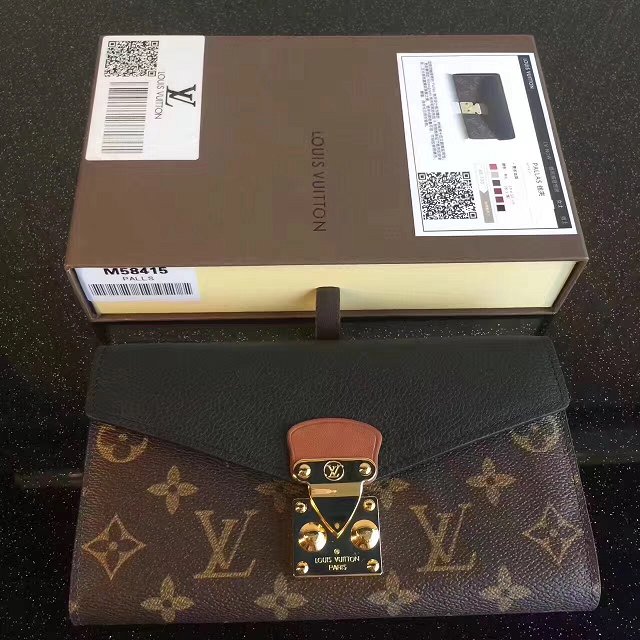 Louis vuitton monogram canvas pallas wallet M58415 black