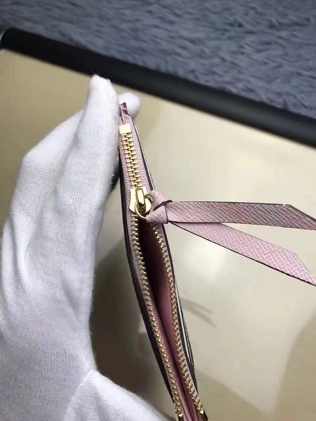 Louis vuitton monogram canvas zipped card holder M62257 pink