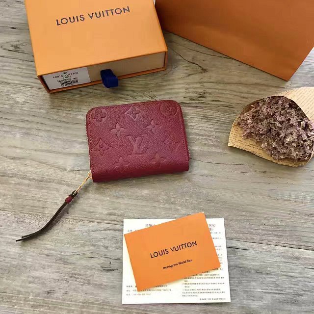 Louis vuitton monogram empreinte zippy coin purse M60574 burgundy