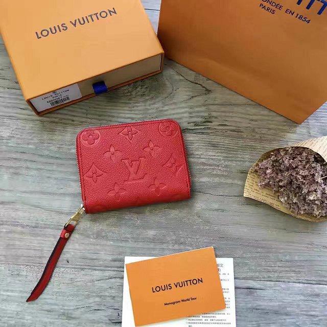 Louis vuitton monogram empreinte zippy coin purse M60740 red