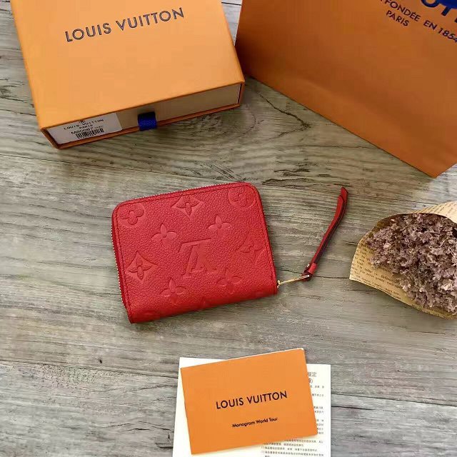 Louis vuitton monogram empreinte zippy coin purse M60740 red