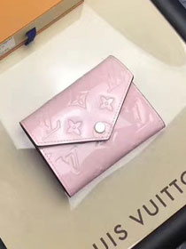 Louis vuitton monogram vernis leather victorine wallet M62428 pink