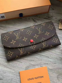 Louis Vuitton monogram canvas emilie wallet M62011 red