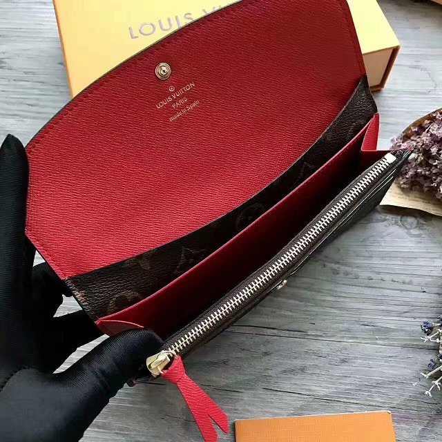 Louis Vuitton monogram canvas emilie wallet M62011 red