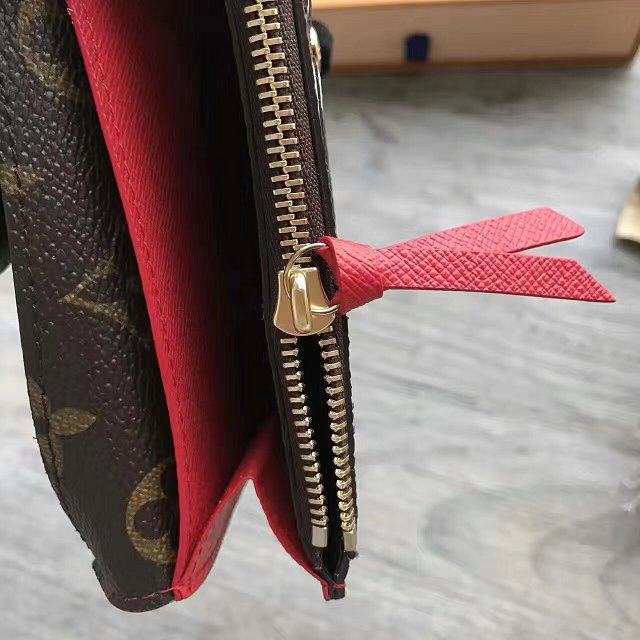 Louis Vuitton monogram canvas emilie wallet M62011 red