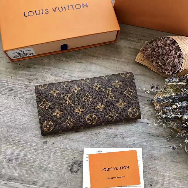 Louis Vuitton monogram canvas emilie wallet m60696 rose red