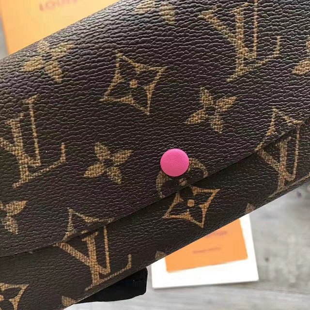 Louis Vuitton monogram canvas emilie wallet m60696 rose red