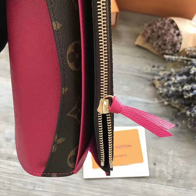 Louis Vuitton monogram canvas emilie wallet m60696 rose red