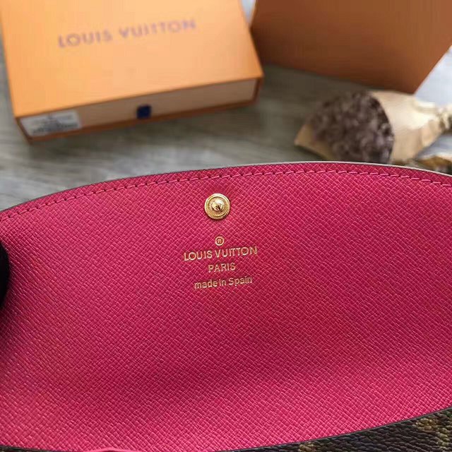 Louis Vuitton monogram canvas emilie wallet m60696 rose red