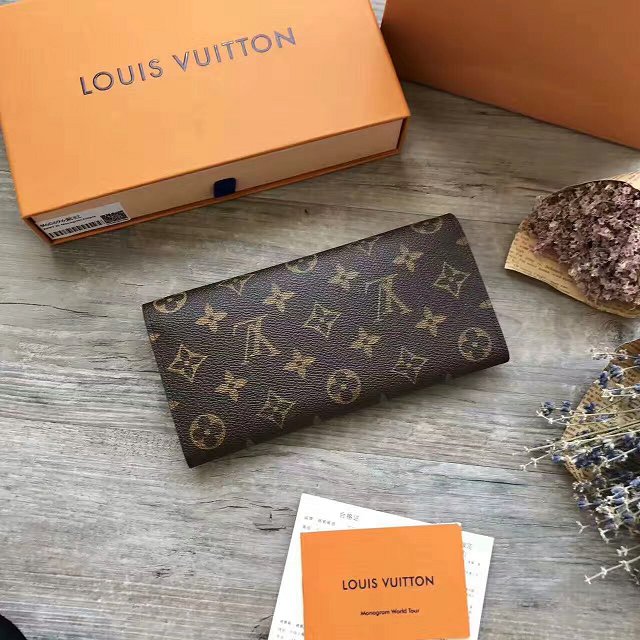 Louis Vuitton monogram canvas emilie wallet m60697 burgundy