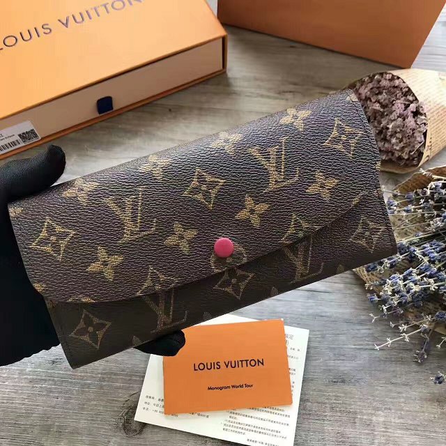 Louis Vuitton monogram canvas emilie wallet m60697 burgundy