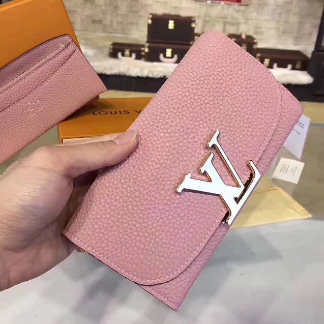 Louis vuitton calfskin leather capucines wallet M58266 pink