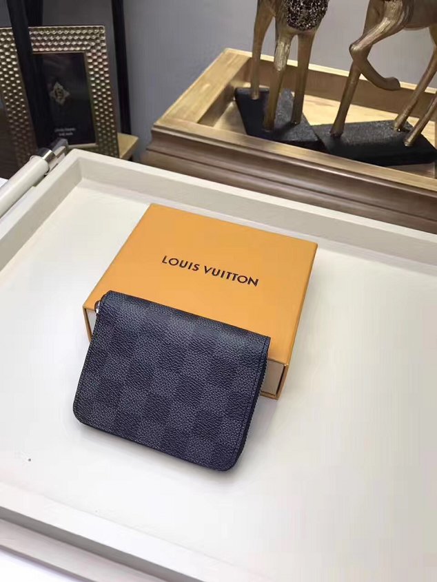 Louis vuitton damier ebene zippy coin purse M63070 black