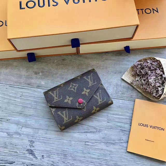 Louis vuitton monogram canvas victorine wallet M41938 burgundy