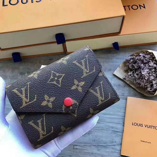 Louis vuitton monogram canvas victorine wallet M41938 cherry