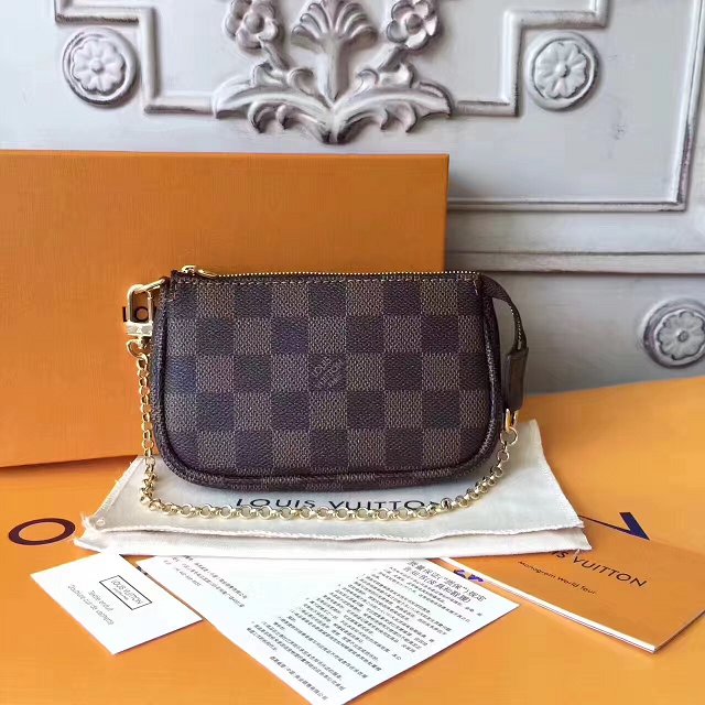 2017 louis vuitton origianl damier ebene mini pochette accessoires N58009