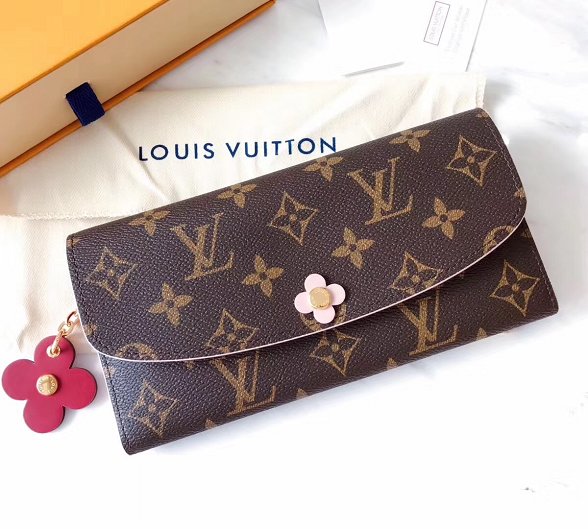 Louis vuitton monogram canvas emilie wallet M64202 burgundy