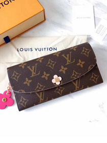 Louis vuitton monogram canvas emilie wallet M64202 rose red