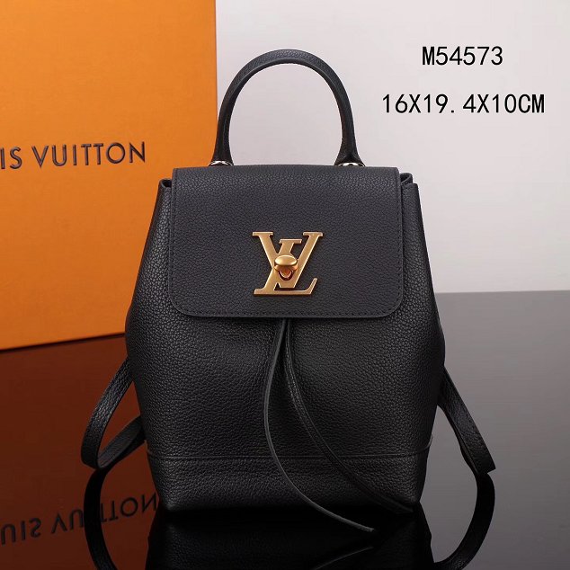 2018 louis vuitton original calfskin mini lockme backpack M54573 black