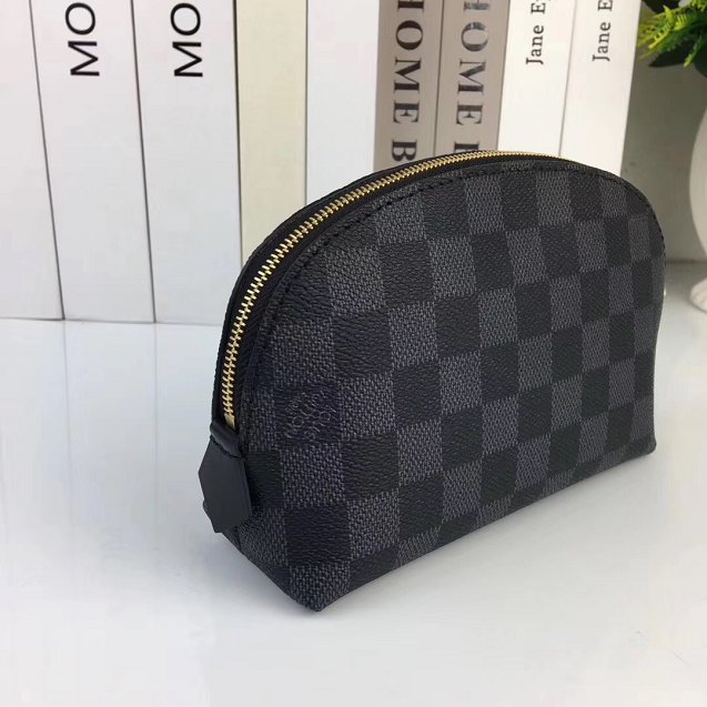 Louis vuitton original damier canvas cosmetic pouch N60024 black