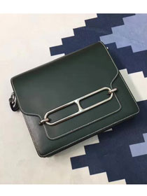 Hermes original swift leather roulis bag R018 blackish green