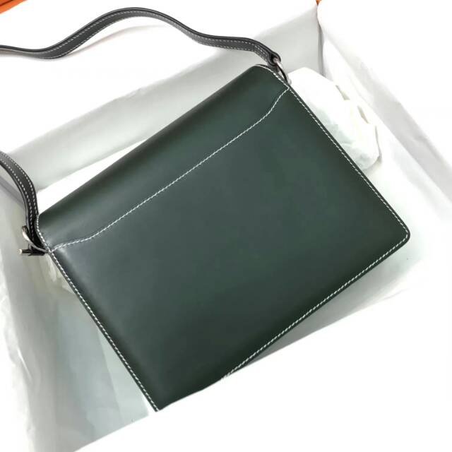 Hermes original swift leather roulis bag R018 blackish green