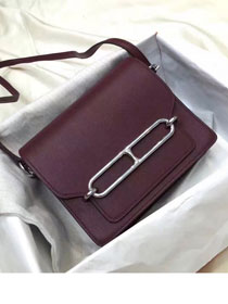  Hermes original swift leather roulis bag R018 burgundy