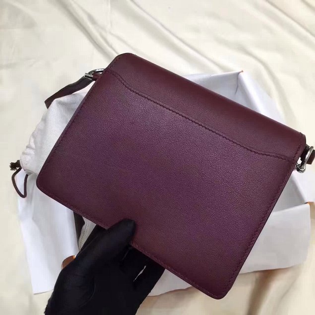  Hermes original swift leather roulis bag R018 burgundy