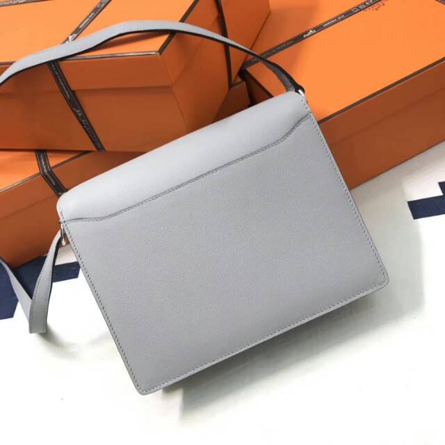 Hermes original swift leather roulis bag R018 light gray