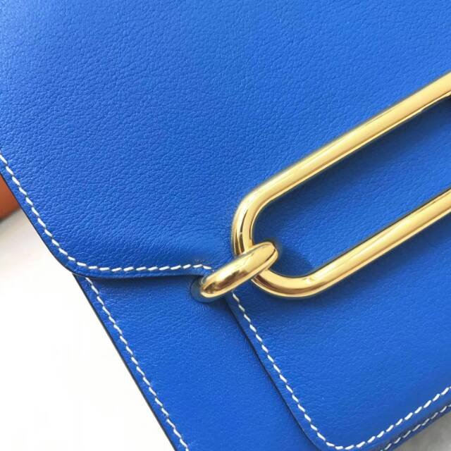 Hermes original swift leather roulis bag R018 royal blue